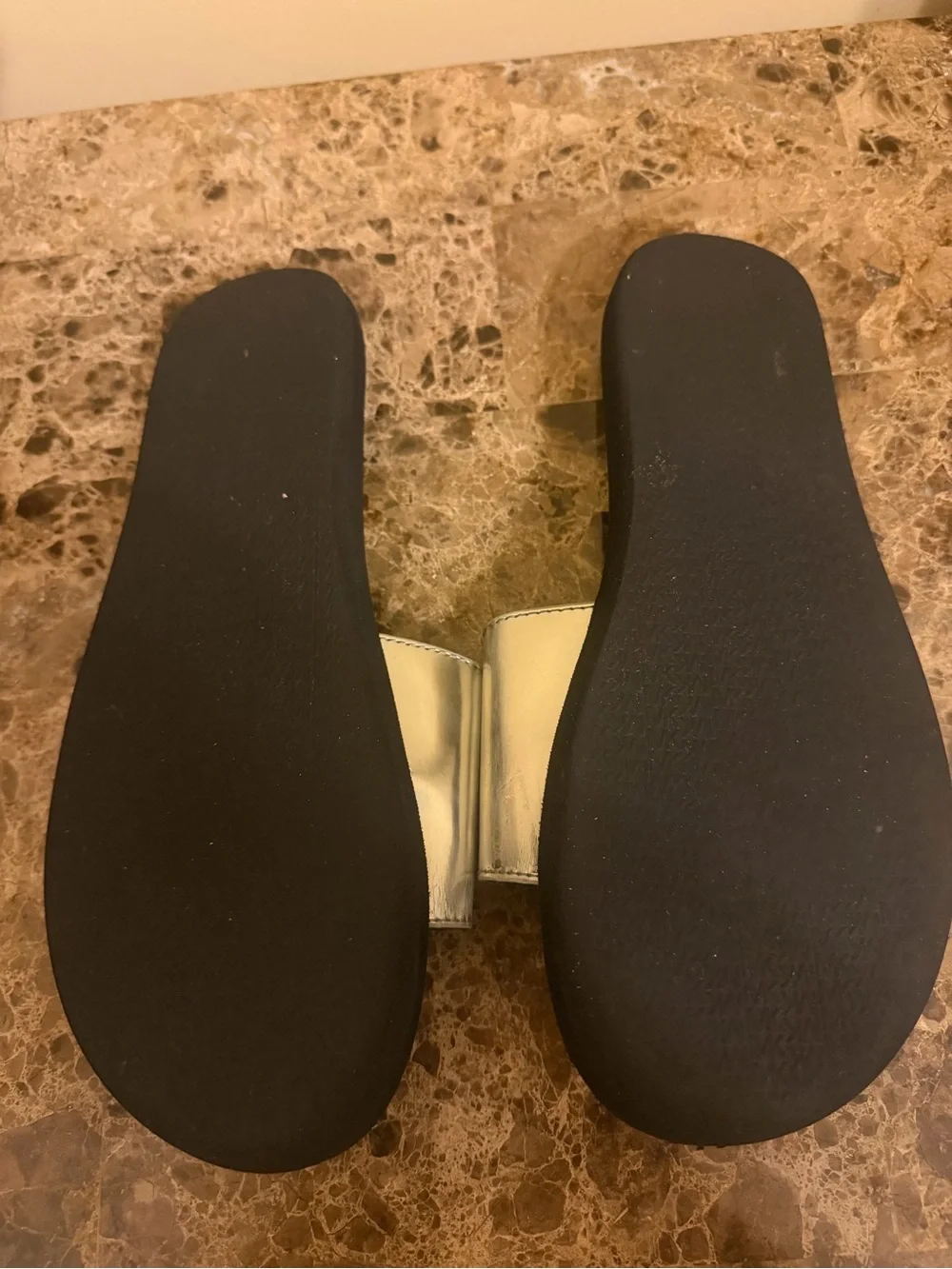 Michael Kors Women’s Metallic Silver Slides Velcro closure! - Picture 6 of 6